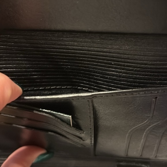 CAMELI Collection women’s genuine leather black checkbook credit card wallet vtg - Picture 6 of 14